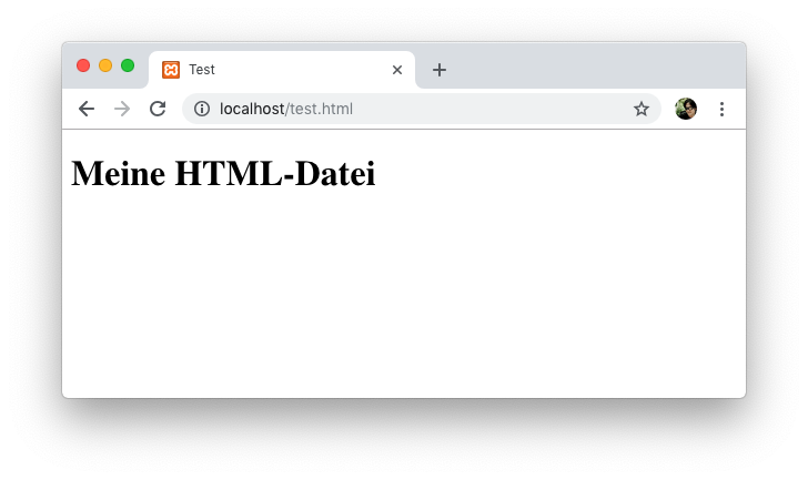XAMPP testen mit HTML